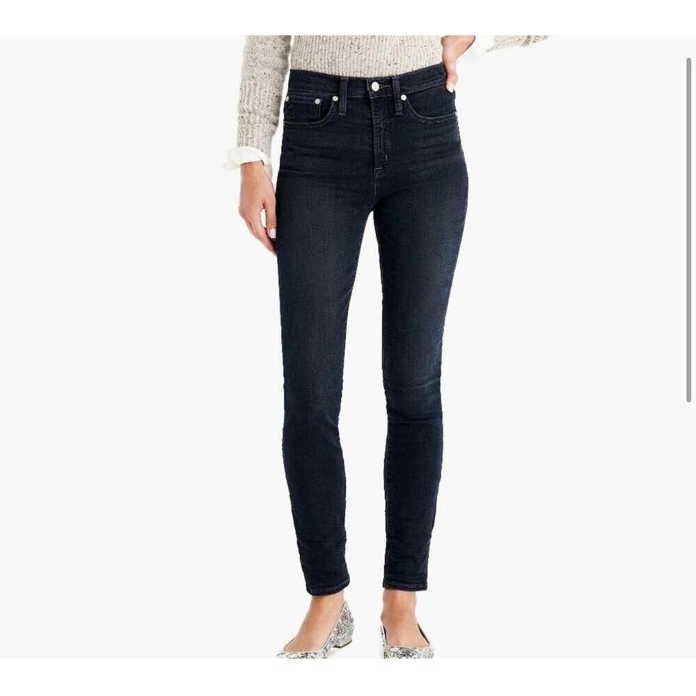 J. Crew 9" High-Rise Toothpick Black Wash Denim Jeans; W 29